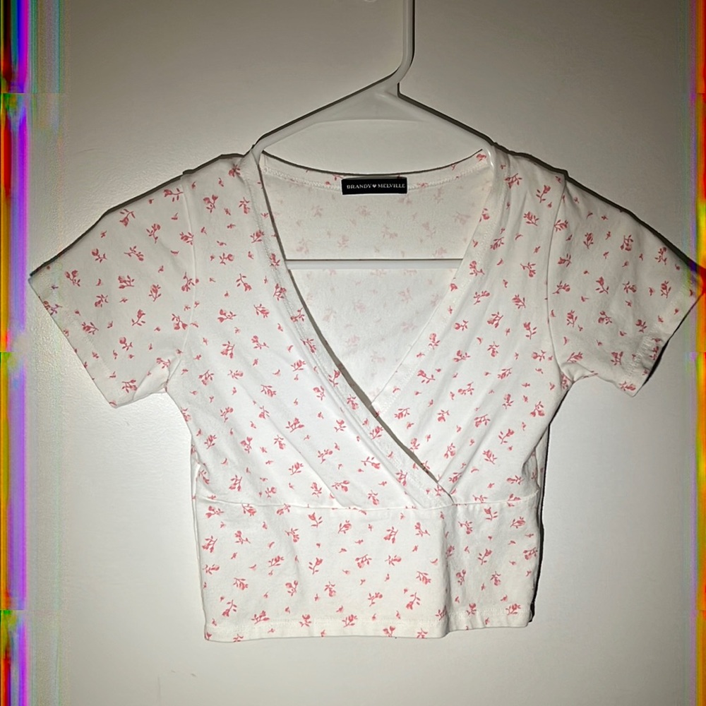 Flower Patterned Brandy Melville Crop Top